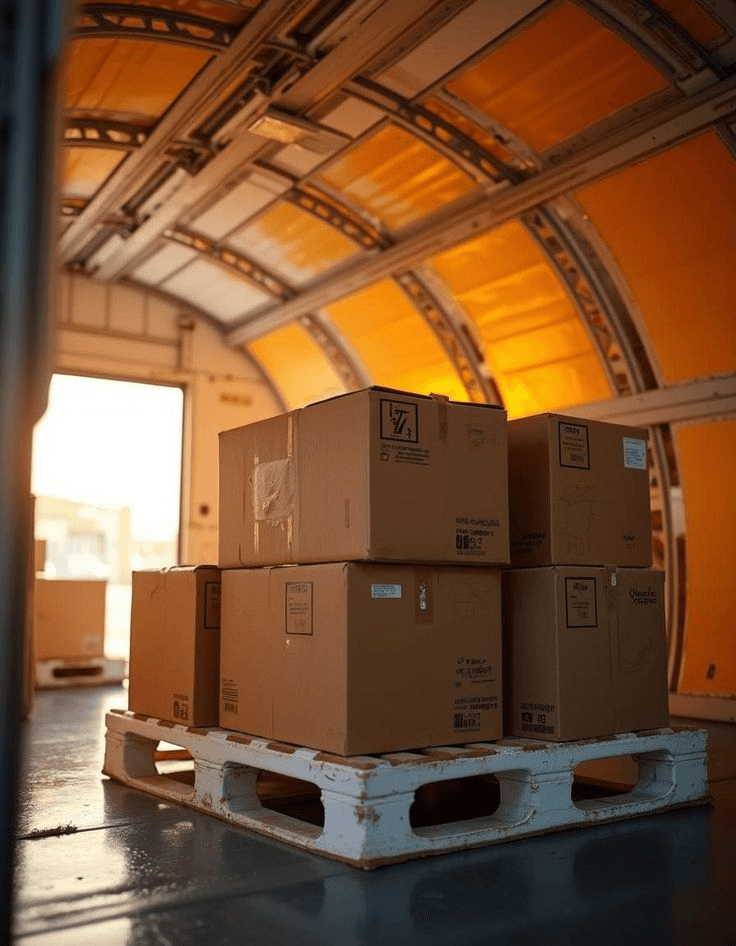 Warehouse cargo boxes ready for shipment
